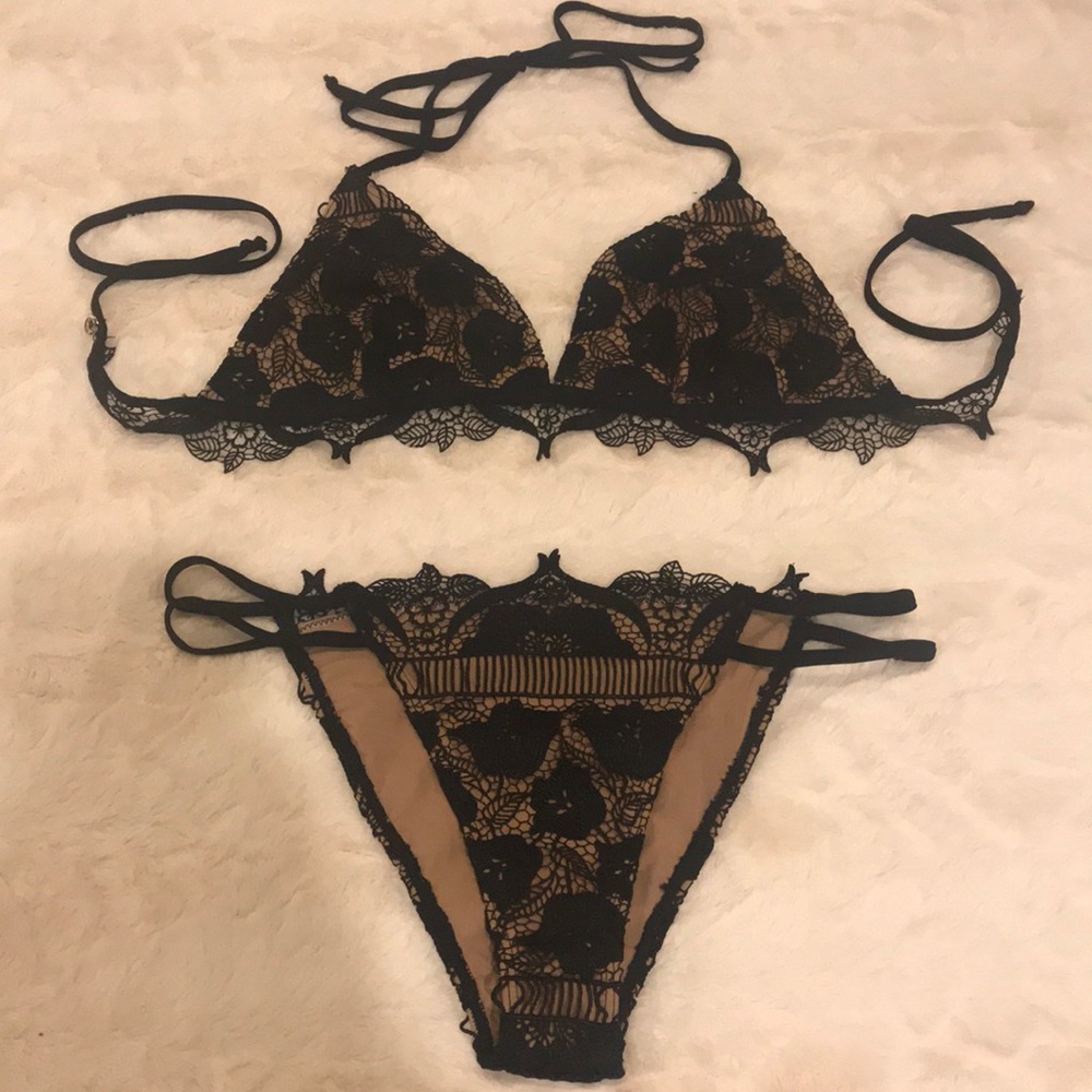 ❌SOLD❌For Love And Lemons Black Lace Bikini M & L